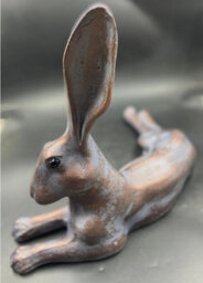 Inspirational Gifting Laying Hare Garden Sculpture Cast Aluminium Ornament - thumbnail 8