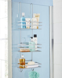 House Of Home Shower Caddy  3 Tier Over Door Shower Bathroom Storage Organiser, Silver Rust-Proof Nano-Coated - thumbnail 1