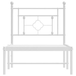 Berkfield Metal Bed Frame Without Mattress With Headboard White 75X190Cm - thumbnail 5