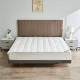 Gaveno Cavailia Teddy Bear Mattress Topper Super King Bed Thermal Warm & Cosy Soft Mattress Topper 3Cm  Elasticated Corner Straps White - thumbnail 1