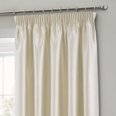 Intimates Faux Silk Pencil Pleat Curtains - Charcoal