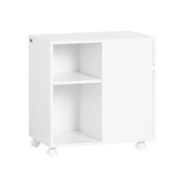 Sobuy Ask05-W, Home Office File Cabinet Printer Stand Storage Cabinet On Wheels Side Table End Table,white,w58Xd35Xh59.3 - thumbnail 1