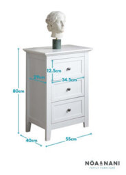 Nöa & Nani Noa & Nani Side Table Chest 3 Drawer In Classic White Karlstad - thumbnail 5
