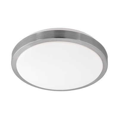 Stylish Wall Flush Ceiling Light With White Shade And Satin Nickel Finish - image 1