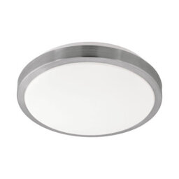 Stylish Wall Flush Ceiling Light With White Shade And Satin Nickel Finish - thumbnail 1