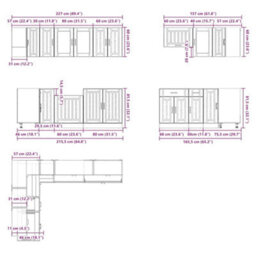 Berkfield 11 Piece Kitchen Cabinet Set Lucca Artisan Oak Engineered Wood - thumbnail 9