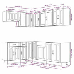 Berkfield 11 Piece Kitchen Cabinet Set Lucca Artisan Oak Engineered Wood - thumbnail 8