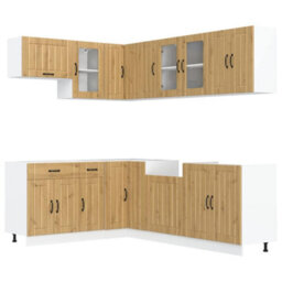 Berkfield 11 Piece Kitchen Cabinet Set Lucca Artisan Oak Engineered Wood - thumbnail 2
