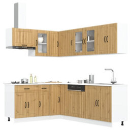 Berkfield 11 Piece Kitchen Cabinet Set Lucca Artisan Oak Engineered Wood - thumbnail 1