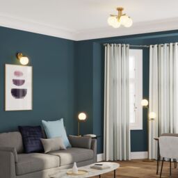 GoodHome Baldaz Matt Brass Effect Wired Wall Light - thumbnail 8