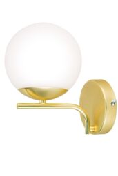 GoodHome Baldaz Matt Brass Effect Wired Wall Light - thumbnail 3