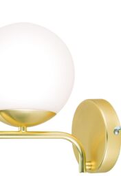 GoodHome Baldaz Matt Brass Effect Wired Wall Light - thumbnail 4