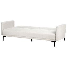 Beliani Sofa Bed 3 Seater Lucan Fabric Light Beige - thumbnail 7