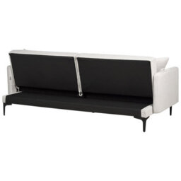 Beliani Sofa Bed 3 Seater Lucan Fabric Light Beige - thumbnail 8