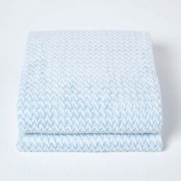 Homescapes Pastel Blue Mora Faux Fur Velvet Throw 130 X 160 Cm - thumbnail 2