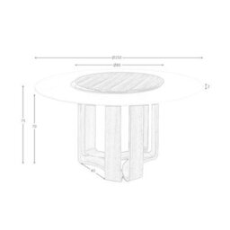 Angel Cerda Elegant Round Porcelain Marble And Walnut Dining Table For Modern Homes - thumbnail 6