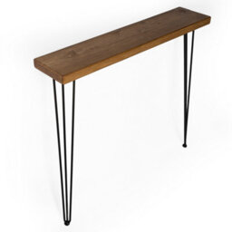 Toolty Rustic Handmade Console Table, Wall Mounted, 110Cm X 14.5Cm , Medium Oak, 86.5Cm Legs, Handcrafted Vintage Style - thumbnail 4