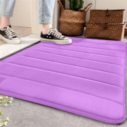 Ameha Memory Foam Bath Mat Non Slip Lilac Super Absorbent Bathroom Mat 50 X 80 Cm Extra Soft & Comfortable Mats - thumbnail 2