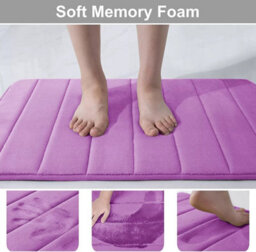 Ameha Memory Foam Bath Mat Non Slip Lilac Super Absorbent Bathroom Mat 50 X 80 Cm Extra Soft & Comfortable Mats - thumbnail 5