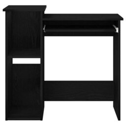 Berkfield Durable Desk With Shelves Black 84X40X78 Cm Engineered Wood - thumbnail 5