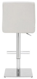 Lamboro Snella White Real Leather Kitchen Bar Stool, Adjustable Height With Weighted Base - thumbnail 5