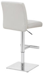 Lamboro Snella White Real Leather Kitchen Bar Stool, Adjustable Height With Weighted Base - thumbnail 4