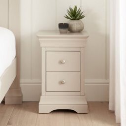 The Furniture Market Wilmslow Grey Slim 2 Drawer Bedside - thumbnail 1