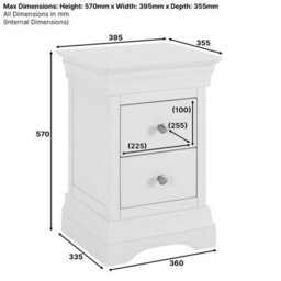 The Furniture Market Wilmslow Grey Slim 2 Drawer Bedside - thumbnail 9