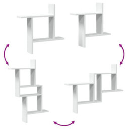 Berkfield Wall Shelves 2 Pcs White 50X12X50 Cm Engineered Wood - thumbnail 7