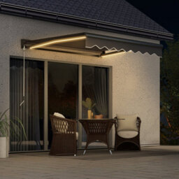 Outsunny 3 X 2.5M Electric Awning With Led Light, Sun Canopies For Patio - thumbnail 1
