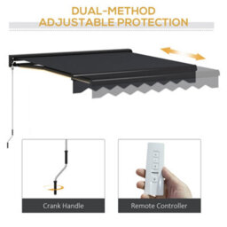 Outsunny 3 X 2.5M Electric Awning With Led Light, Sun Canopies For Patio - thumbnail 4