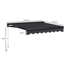 Outsunny 3 X 2.5M Electric Awning With Led Light, Sun Canopies For Patio - thumbnail 3