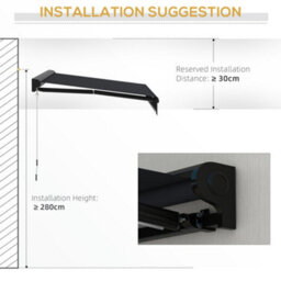 Outsunny 3 X 2.5M Electric Awning With Led Light, Sun Canopies For Patio - thumbnail 8