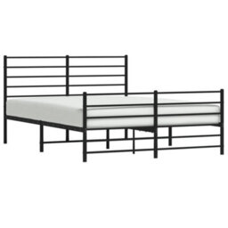 Berkfield Metal Bed Frame With Headboard And Footboard Black 150X200 Cm 5Ft King Size - thumbnail 4