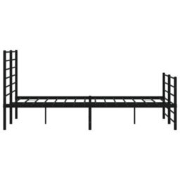 Berkfield Metal Bed Frame With Headboard And Footboard Black 150X200 Cm 5Ft King Size - thumbnail 7