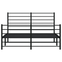 Berkfield Metal Bed Frame With Headboard And Footboard Black 150X200 Cm 5Ft King Size - thumbnail 6