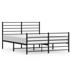 Berkfield Metal Bed Frame With Headboard And Footboard Black 150X200 Cm 5Ft King Size - thumbnail 2