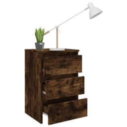 Berkfield Bed Cabinets 2 Pcs Smoked Oak 40X35X62.5 Cm Engineered Wood - thumbnail 3