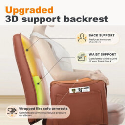 Heavy Duty Office Chair 400Lbs Ergonomic Pu Leather Executive Desk Chair Brown - thumbnail 3