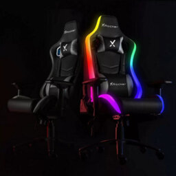 X Rocker Opal Rgb Gaming Chair Led Lights Faux Leather 4D Armrests Reclining Adjustable Height App Control Black - thumbnail 8