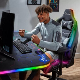 X Rocker Opal Rgb Gaming Chair Led Lights Faux Leather 4D Armrests Reclining Adjustable Height App Control Black - thumbnail 4