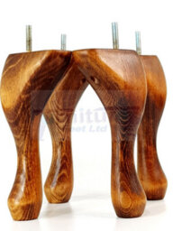 L&F Queen Anne Wooden Legs Dark Oak Wash 150mm High Set Of 4 Replacement Furniture Feet Chairs Sofas Footstools M8 (8mm) - thumbnail 7