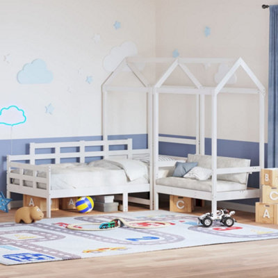 Berkfield Day Bed And Bench Set With Roof Without Mattress White 80X200 Cm - image 1