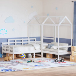 Berkfield Day Bed And Bench Set With Roof Without Mattress White 80X200 Cm