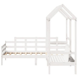Berkfield Day Bed And Bench Set With Roof Without Mattress White 80X200 Cm - thumbnail 8