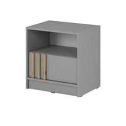 Arte Nelly Bedside Table 51Cm Grey Cashmere - Soft Modern Bedside Table With Drawer And Open Compartment For Calm Bedrooms - thumbnail 2