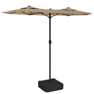 Berkfield Elegant Double-Head Garden Parasol Taupe 316X240 Cm