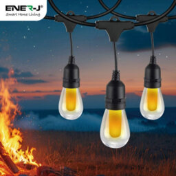 Ener-J 15M Flame Effect Led String Light Kit 15 Bulbs Black 240V - thumbnail 1