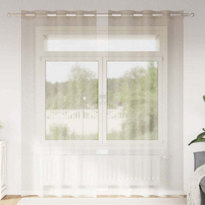 Berkfield Curtains With Curtains 2 Pcs Sand 140 X 225 Cm Polyester - image 1