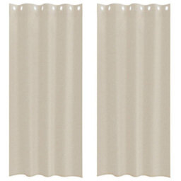 Berkfield Curtains With Curtains 2 Pcs Sand 140 X 225 Cm Polyester - thumbnail 2